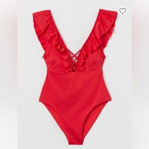 NWOT H&M one piece red swimsuit, Size S